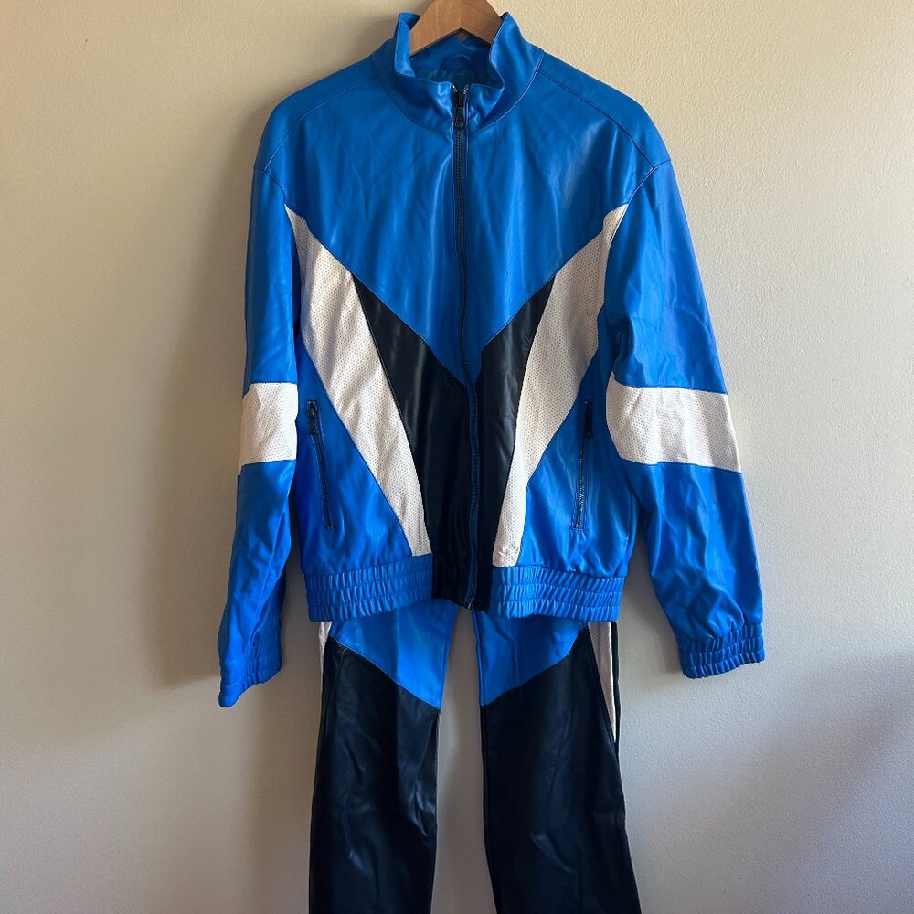 Nova Men Faux Leather Tracksuit